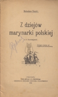 Z dziej&oacute;w marynarki polskiej