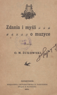 Zdania i myśli o muzyce