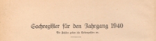 Deutsche Wissenschaft, Erziehung und Volksbildung : Amtsblatt des Reichsministeriums f&uuml;r Wissenschaft, Erziehung und Volksbildung und der Unterrichtsverwaltungen der L&auml;nder, 1940, Sachregister