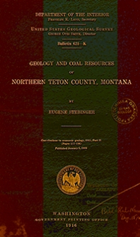 Bulletin 621-K. Geology and coal resources of northern Teton County, Montana
