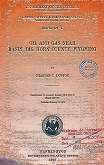 Bulletin 621-L. Oil and gas near Basin, Big Horn County, Wyoming