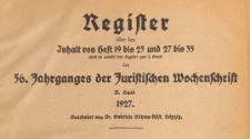 Juristische Wochenschrift : Organ des Deutschen Anwaltvereins, 1927 , Register H. 19- H. 35