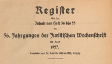 Juristische Wochenschrift : Organ des Deutschen Anwaltvereins, 1927 , Register H. 36- H. 53