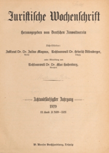 Juristische Wochenschrift : Organ des Deutschen Anwaltverein, 1929.09.14/21 H. 37/38