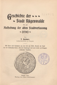 Geschichte der Stadt Rügenwalde bis zur Aufhebung der alten Stadtverfassung (1720)