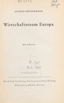 Wirtschaftsraum Europa