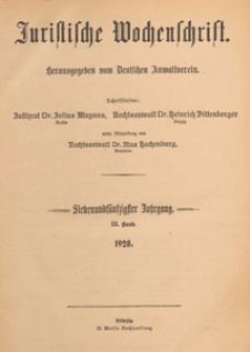 Juristische Wochenschrift : Organ des Deutschen Anwaltvereins, 1928.03.24/31 H. 12/13