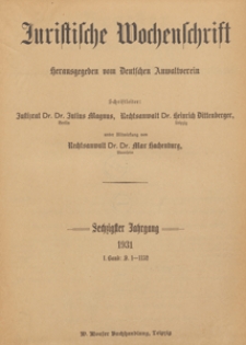 Juristische Wochenschrift : Organ des Deutschen Anwaltvereins, 1931.03.28 H. 13