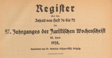 Juristische Wochenschrift : Organ des Deutschen Anwaltvereins, 1928, Register H 36-52