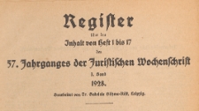 Juristische Wochenschrift : Organ des Deutschen Anwaltvereins, 1928, Register H 01-17