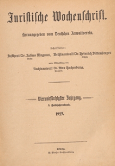 Juristische Wochenschrift : Organ des Deutschen Anwaltvereins, 1925.02.15 H. 4