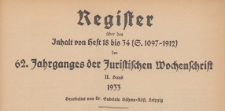 Juristische Wochenschrift : Organ des Deutschen Anwaltvereins, 1933, Register H 18-34