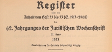 Juristische Wochenschrift : Organ des Deutschen Anwaltvereins, 1933, Register H. 35-53