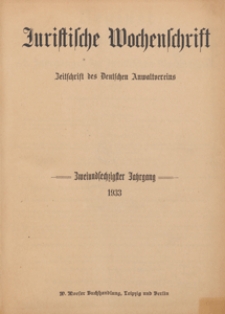 Juristische Wochenschrift : Organ des Deutschen Anwaltvereins, 1933.01.21 H. 3