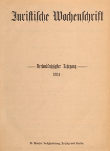 Juristische Wochenschrift : Organ des Deutschen Anwaltvereins, 1934.09.08/15 H. 36/37
