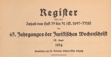 Juristische Wochenschrift : Organ des Deutschen Anwaltvereins, 1934, Register H. 35-52