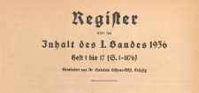 Juristische Wochenschrift : Organ des Deutschen Anwaltvereins, 1936, Register H. 01-17