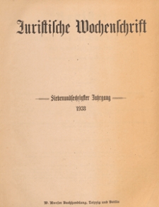 Juristische Wochenschrift : Organ des Deutschen Anwaltvereins, 1938.10.22/29 H. 43-44