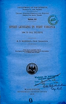 Bulletin 632. Spirit leveling in west Virginia 1896 to 1915, inclusive