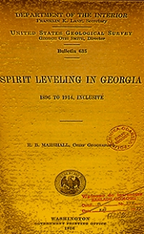 Bulletin 635. Spirit leveling in Georgia 1896 to 1914, inclusive