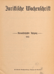 Juristische Wochenschrift : Organ des Deutschen Anwaltvereins, 1935, Register H. 36-52