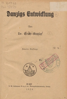 Danzigs Entwicklung 1924