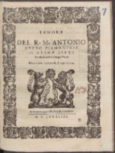 Del R. M. Antonio Dveto Piamontese Il Primo Libro De Mardigali a Cinque Voci.