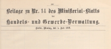 Beilage zu Nr. 11 des Ministerialblatt der Handels- und Gewerbe-Verwaltung, 1909.07.05