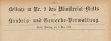 Beilage zu Nr. 9 des Ministerialblatt der Handels- und Gewerbe-Verwaltung, 1919.05.05