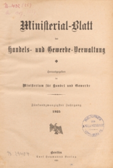 Ministerialblatt der Handels- und Gewerbe-Verwaltung. Herausgegeben Königliches Ministerium für Handel und Gewerbe, 1925.06.29 nr 12