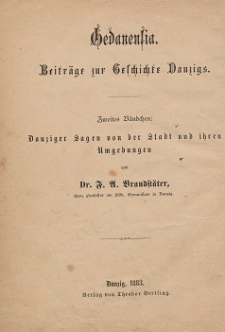 Danziger Sagenbuch : Sagen von der Stadt und ihren Umgebungen