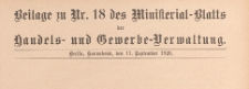 Beilage zu Nr. 18 des Ministerialblatt der Handels- und Gewerbe-Verwaltung, 1926.09.11