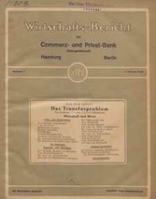Wirtschafts-Bericht der Kommerz- und Privat-Bank Aktiengesellschaft Berlin-Hamburg, 1929.02.01 nr 1