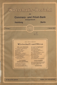 Wirtschafts-Bericht der Kommerz- und Privat-Bank Aktiengesellschaft Berlin-Hamburg, 1930.03.01 nr 2