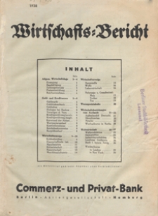 Wirtschafts-Bericht der Kommerz- und Privat-Bank Aktiengesellschaft Berlin-Hamburg, 1938.01.31 nr 1