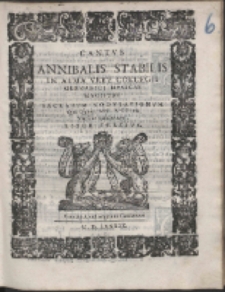 Annibalis Stabilis In Alma Vrbe Collegii Germanici Mvsicae Magistri : Sacrarvm Modvlationvm Quæ Quinis, Senis, & Octonis Vocibus concinuntur. Liber 3.
