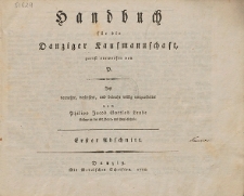 Handbuch für die Danziger Kaufmannschaft. T. 1