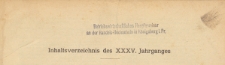 Bank-Archiv. Zeitschrift f&uuml;r Bank- und B&ouml;rsenwesen, 1935/1936, Inhaltsverzeichnis