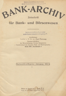 Bank-Archiv. Zeitschrift für Bank- und Börsenwesen, 1936.01.15 nr 8