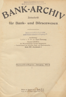 Bank-Archiv. Zeitschrift für Bank- und Börsenwesen, 1936.04.15 nr 14