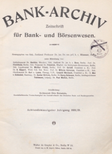 Bank-Archiv. Zeitschrift für Bank- und Börsenwesen, 1929.01.01 nr 7