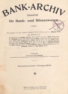 Bank-Archiv. Zeitschrift für Bank- und Börsenwesen, 1929.10.30 nr 3