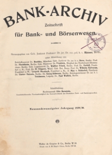 Bank-Archiv. Zeitschrift f&uuml;r Bank- und B&ouml;rsenwesen, 1929.12.01 nr 5