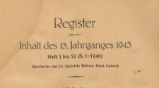 Deutsches Recht Ausgabe A : Zentralorgan des National-Sozialistischen Rechtswahrerbundes, 1943, Register H. 01-52