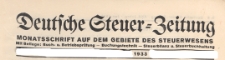 Deutsche Steuer Zeitung : Älteste Monatsschrift auf dem Gebiete des Steuerwesens, 1933 nr 1