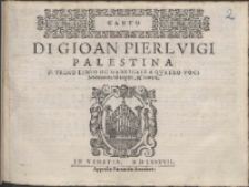 Di Gioan Pierlvigi Palestina Il Primo Libro De Madrigali A Qvatro Voci.