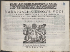 Madrigali A Cinqve Voci. Lib. 1