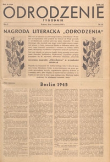 Odrodzenie : tygodnik, 1945.09.02 nr 40