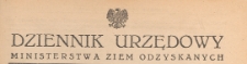 Dziennik Urzędowy Ministerstwa Ziem Odzyskanych, 1949.01.20 nr 1