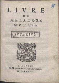 Livre De Melanges